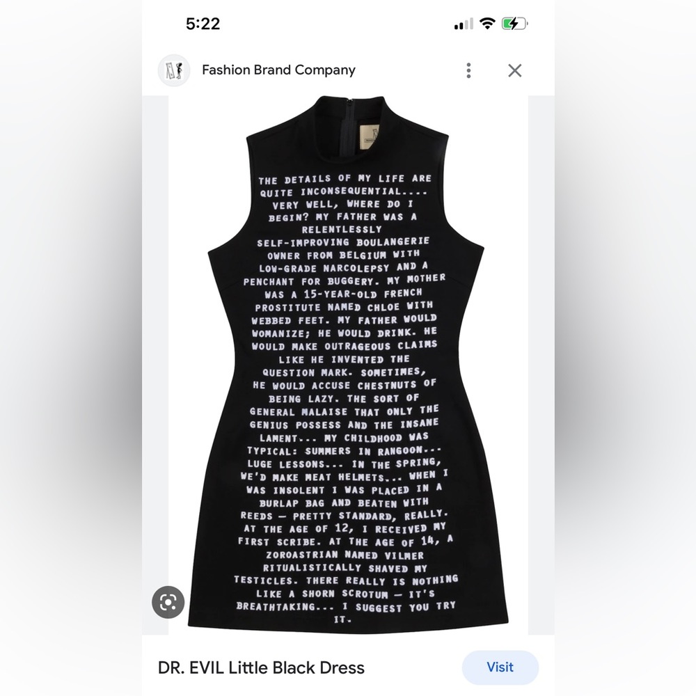 ISO Dr. Evil dress size xl